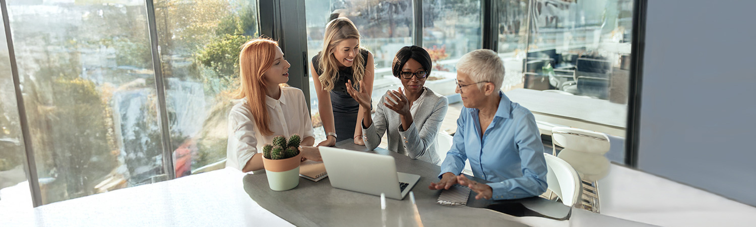 Business professionals discussing plans